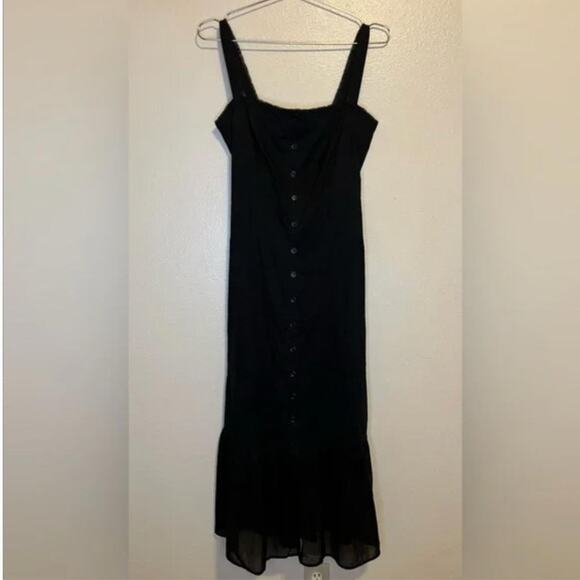 NWOT Reformation Dianne Organic Cotton Midi Dress Black Size 6 - Picture 5 of 8